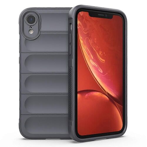 Pour iPhone XR Case Anti-Drop Soft TPU Rugged Phone Back Cover - Gris foncé