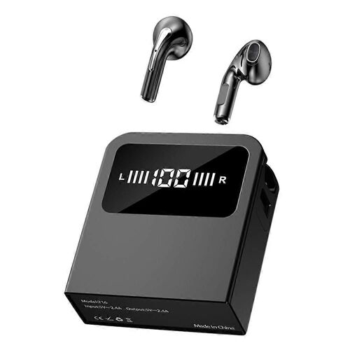 T16 6000mah Casque Bluetooth Avec Fonction De Banque D'alimentation Sports Sans Fil Tws Demi-Écouteurs Intra-Auriculaires