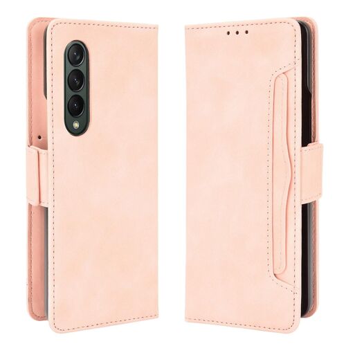 Coque de support de téléphone portable en cuir avec fente pour cartes multiples pour Samsung Galaxy Z Fold3 5G
