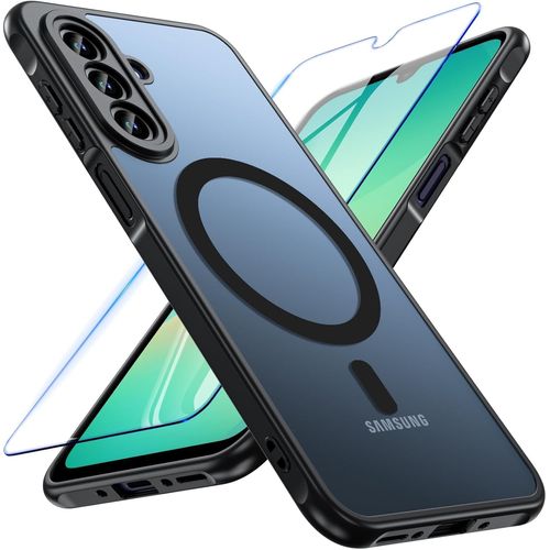 Magnétique Coque Pour Samsung Galaxy A26 5G, Coque Samsung A26 5G Avec Verre Trempé Protection Écran, Étui De Protection Antichoc Housse Case Pour Samsung Galaxy A26 (Noir)