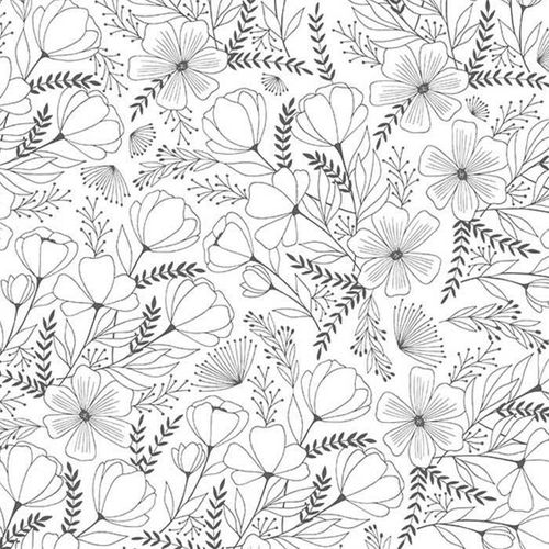 Papier Calque Japonais N&B 90 G- M? - 30 X 30 Cm - Fleurs.