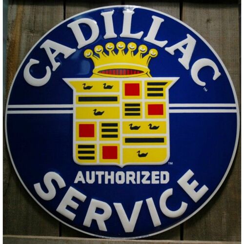 Plaque Cadillac Authirized Service 60cm Tole Deco Garage Usa