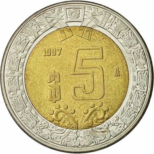 Pièce Monnaie - Mexique, 5 Pesos, 1997, Mexico City, Ttb, Bi-Metallic
