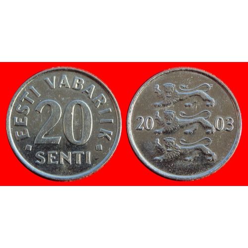 Pièce Monnaie - Estonie, 20 Senti 2003 Estonia