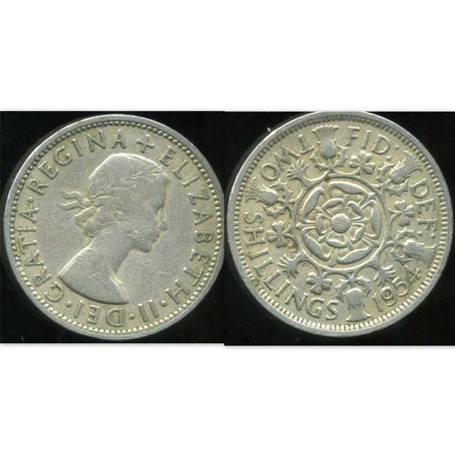 Pièce Monnaie - Royaume Uni - Two Shilling 1954