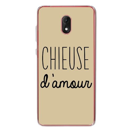 Coque Souple Pour Wiko Lenny 5 Avec Impression Motifs Chieuse D'amour Taupe
