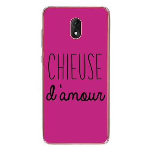 Coque souple pour Wiko Lenny 5 avec impression Motifs Chieuse d'Amour fushia