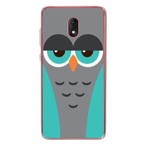 Coque Souple Pour Wiko Lenny 5 Avec Impression Motifs Chouette Endormie Bleue Et