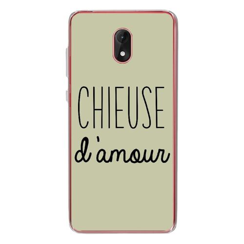 Coque souple pour Wiko Lenny 5 avec impression Motifs Chieuse d'Amour vert
