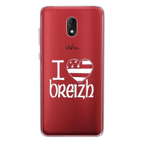 Coque Souple Pour Wiko Lenny 5 Avec Impression Motifs Drapeau Breton I Love Brei