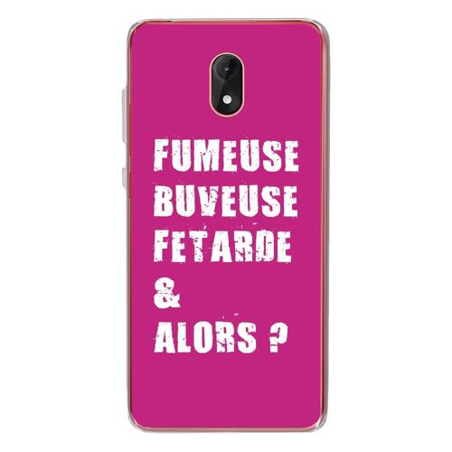 Coque Souple Pour Wiko Lenny 5 Avec Impression Motifs Fumeuse Et Alors Fushia