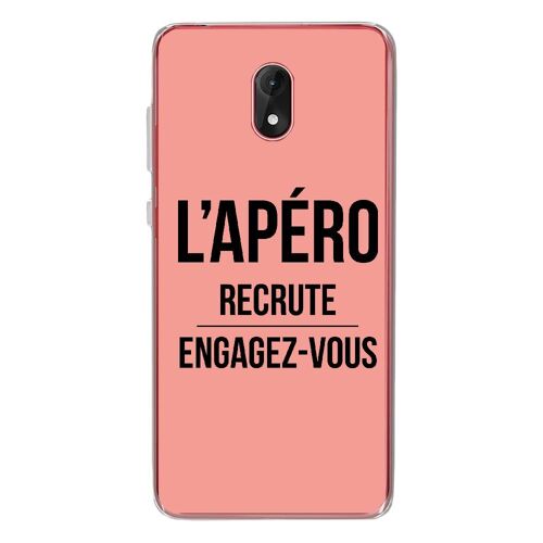 Coque souple pour Wiko Lenny 5 avec impression Motifs l'apéro recrute rose
