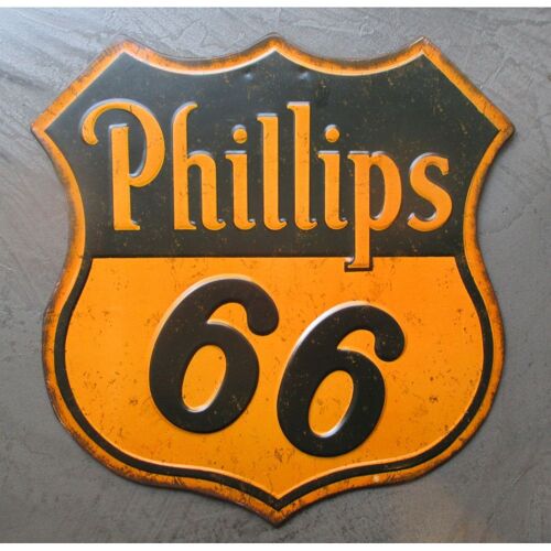 Plaque Phillips 66 Blason Embouti En Tole 30.5cm Deco Garage Loft Diner Us Pub Huile