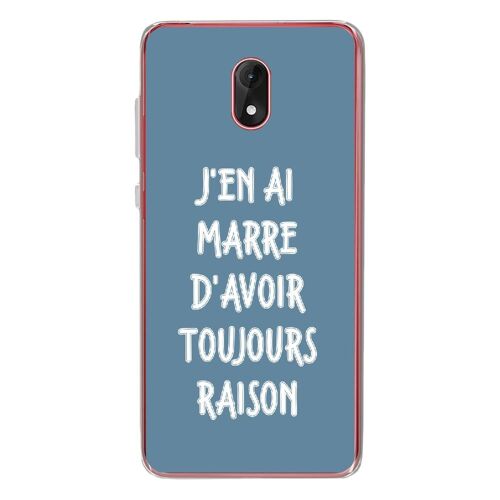 Coque Souple Pour Wiko Lenny 5 Avec Impression Motifs Marre D'avoir Raison Bleu