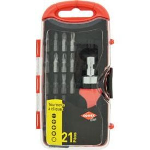 Coffret tournevis cliquet + 20 embouts