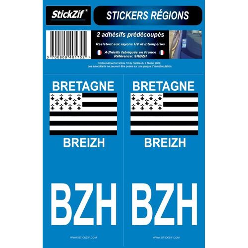 2 Autocollants Region Bretagne Generique