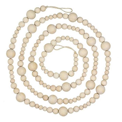 7 Pieds De Perle De Bois Guirlande Ferme Maison Décor Pays Naturel Vacances Manteau Mural Perles De Prière