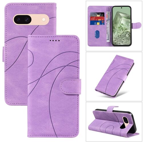 Coque Pour Google Pixel 8a,Etui En Cuir Pu Pochette Portefeuille Magnétique Etui De Protection,Antichoc Housse De Protection Pour Google Pixel 8a,Violet