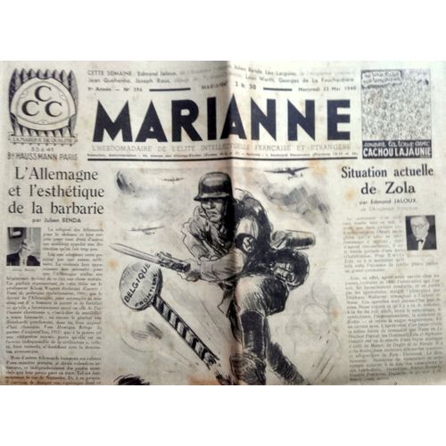 39-45 : Vieux Journal Pacifiste De Gauche "Marianne" Du 22 Mai 1940 (Edmond Jaloux, Jean Guéhenno...)