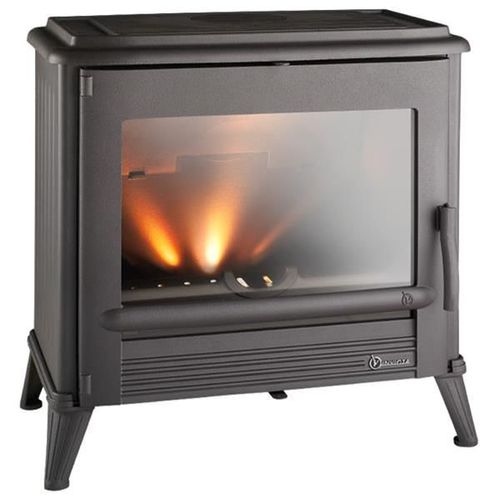 Poêle à bois MODENA - 10 kW - Rdt: 77% - B. 50 cm - 100% Fonte anthracite