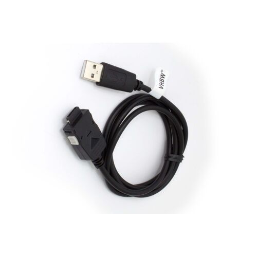 vhbw câble de données USB pour Samsung SGH E860v, SGH i300, SGH P735, SGH P900, SGH S400i, SGH T309, SGH X200, SGH X460 téléphone portable noir 100cm