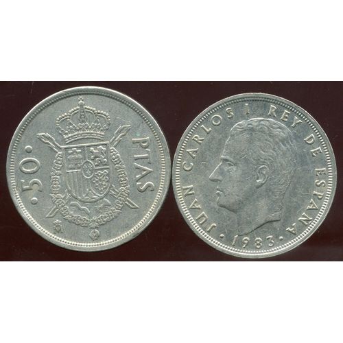Pièce Monnaie Espagne 1983 - 50 Ptas - Pesetas - Juan Carlos