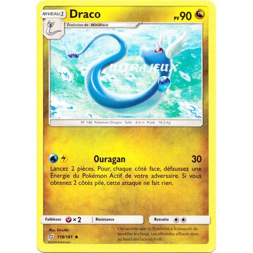Pokémon - 118/181 - Draco - Sl9 - Soleil Et Lune - Duo De Choc - Peu Commune