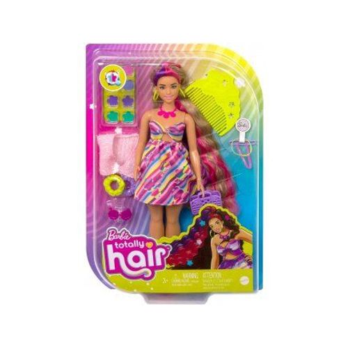 Coffret Pour Barbie Ultra Chevelure Colorée + 16 Accessoires - Set Poupée Mannequin Et Carte Animaux
