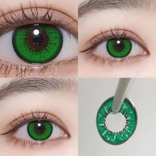 Jewelens-Lentilles De Contact Anime Colored Pupil,Corlor Cosplay,12 Mois,1 Paire-0-Green
