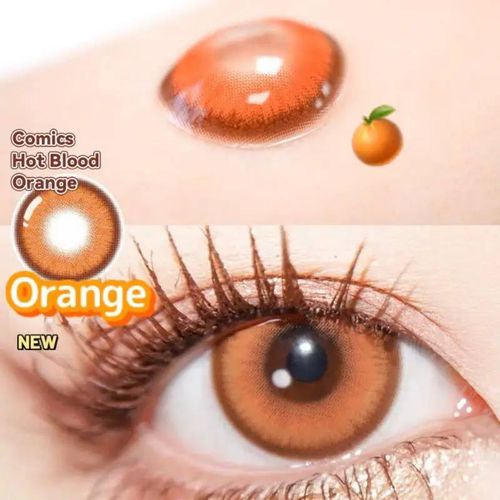 Lentilles De Contact Colorées Classées,2 Pièces,Jewelens Anime Cosplay Softlens 14.2mm-0.00 Plano-Orange