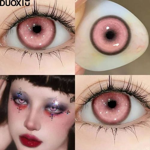-Lentilles De Contact Colorées Pour Cosplay Coréen,1 An,Bleu,Rouge,Anime,Vert,Halloween,Rose,1 Paire-0-Koi Dream