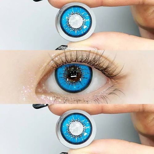 Jewelens 1 Paire Satoru Gojo Cosplay Lentilles De Contact De Couleur Bleue Jujutsu Kaisen Anime Softlens 14.5mm-0-Loveword