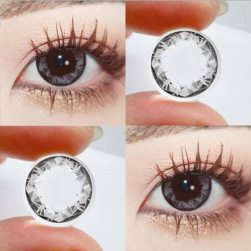Jewelens 2 Pièces Diamant Cosplay Discothèque Fête Lentilles De Contact Luxe Softlens 14.2mm-0-Hz Gray 14.4mm