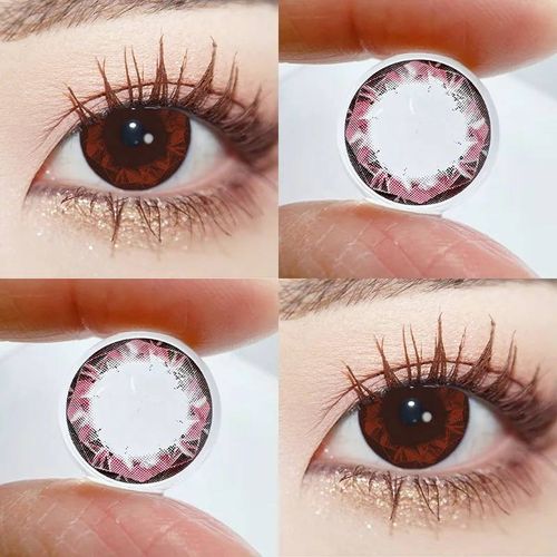 Jewelens 2 Pièces Diamant Cosplay Discothèque Fête Lentilles De Contact Luxe Softlens 14.2mm-0-Hz Red 14.4mm
