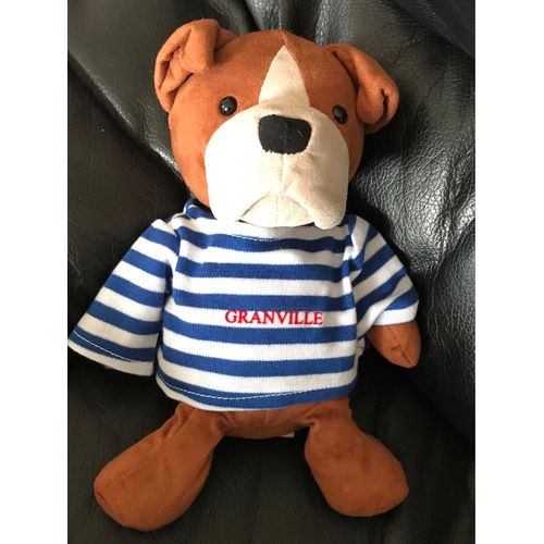 Doudou Peluche Chien Marron Tshirt Rayé Bleu Et Blanc Granville Jellycat 24cm