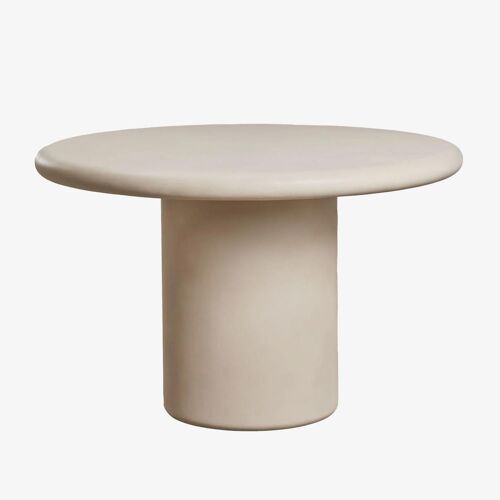 Table De Jardin Ronde En Ciment Namara Tapioca Beige Ø120 Cm