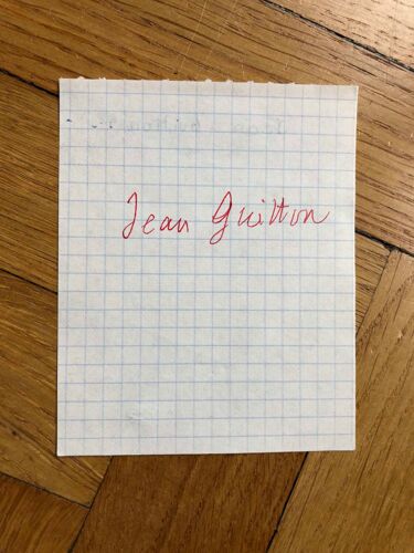Autographe Jean Guitton