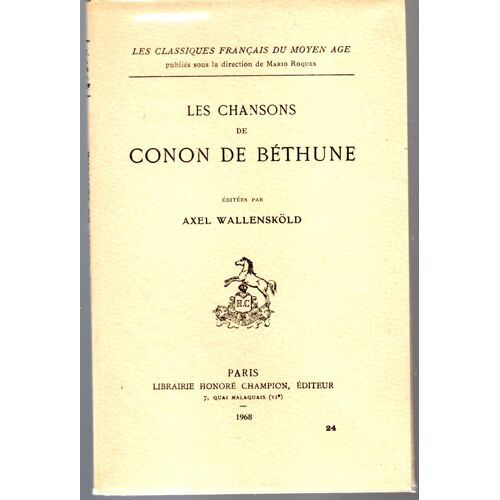 Les Chansons De Conon De Béthune
