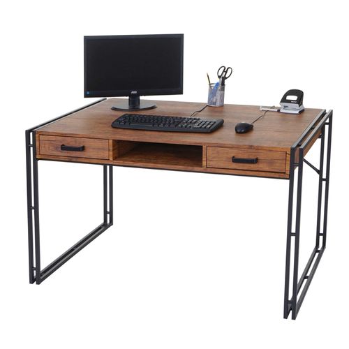 Bureau Dohna, Table D'ordinateur, 121x70cm, Structure 3d   Aspect Chêne Sauvage