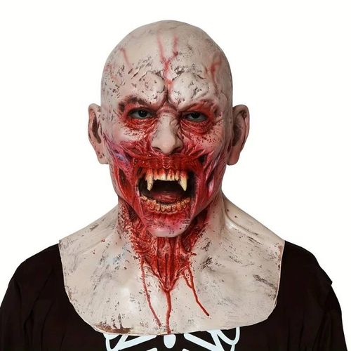 Masque De Vampire Zombie,Masque Sanglant Réaliste,Costume D'horreur Complet En Latex Pour Halloween,Accessoire De Déguisement De Fête Cosplay--Vampire Zombie Mask