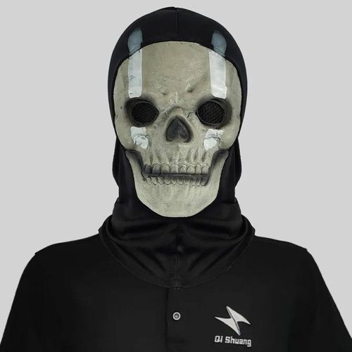 Masque De Crâne De Fantôme D'horreur D'halloween Unisexe,Équipement De Sauna En Latex Call Of Duty,Casque De Cosplay,Accessoire De Masplay De Fête D'anterie--B