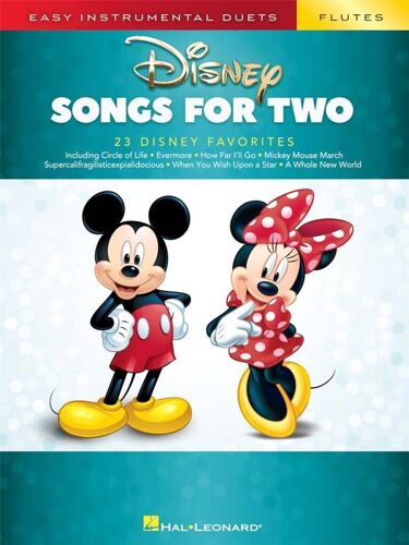 Mark Phillips : Disney Songs Easy Instrumental Duets - Two Flutes - Recueil 2 Flûtes Traversières Hl00284643 9781540037084