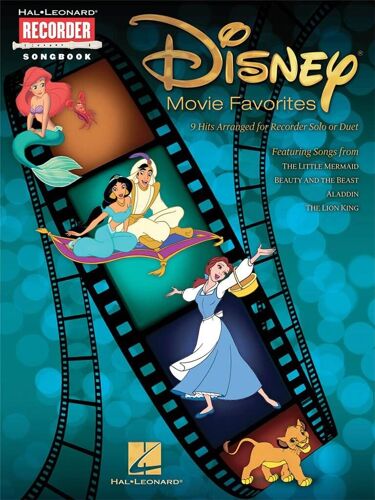 Disney Movie Favorites Recorder Songbook - 9 Hits Arranged For Recorder Solo Or Duet - Recueil Flûte À Bec Hl00710409 9781423444138