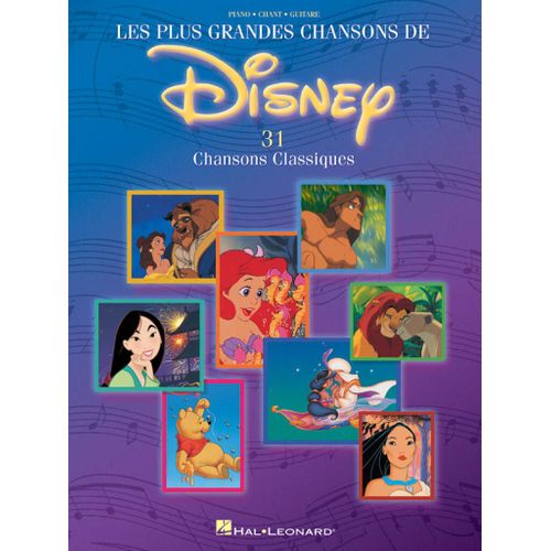 Les Plus Grandes Chansons De Disney 31 Chansons Classiques - Recueil Piano, Voix Et Guitare Hld00310594 9780711993037