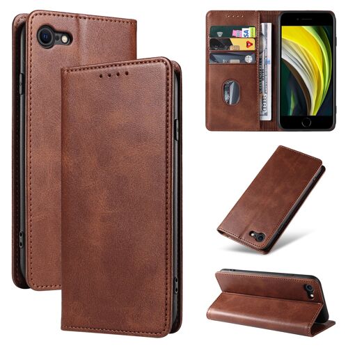 Housse blanche pour Apple iPhone 17e 2026 Etui marron de protection Portefeuille à Rabat avec Porte Cartes XEPTIO