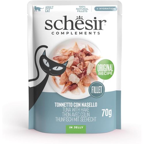 Nuem-Filets De Thon Avec Merlu En Gelée, Nourriture Humide Complémentaire Pour Chat, Recette Originale, 100% Naturelle, 12 Enveloppes De 70 G