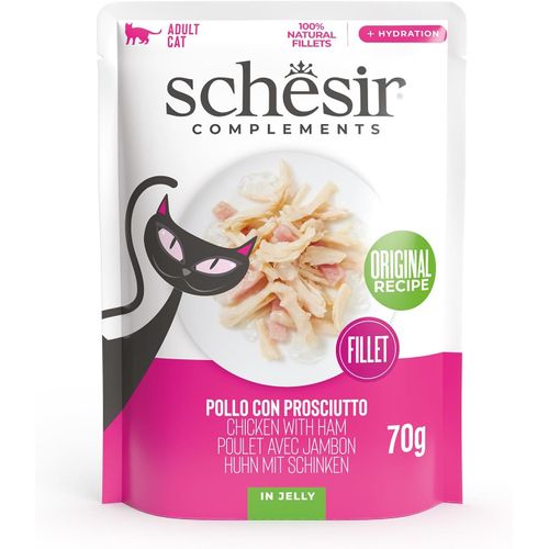 Nuem-Filets De Poulet Au Jambon En Gelée, Nourriture Humide Complémentaire Pour Chats, Recette Originale, 100% Naturelle, 12 Enveloppes De 70 G