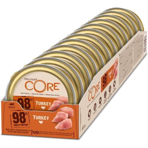Nuem-98% Turkey, Pâtée Pour Chat, Nourriture Pour Chat Sans Céréales, À Haute Teneur En Viande, Dinde, 12 X 85 G