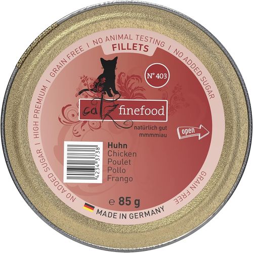 Nuem-Lot De 12 Sachets De Nourriture Humide Pour Chat-Filets Fins-N° 403-Poulet En Gelée-Sans Céréales-Sans Sucre-Nourriture Humide Pour Chat De La Meilleure Qualité En Gelée-85