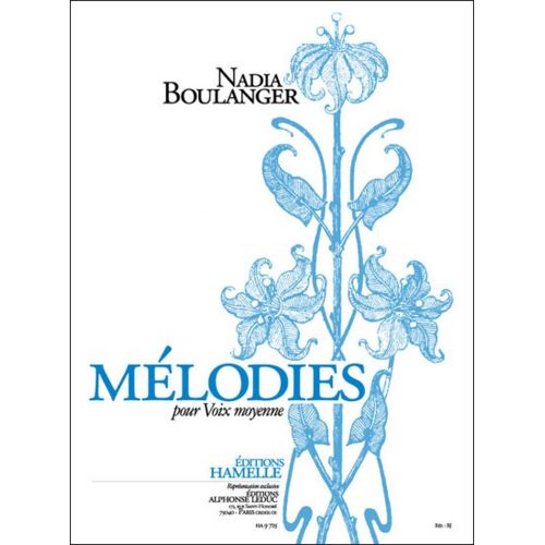 Nadia Boulanger : Mélodies Pour Voix Moyenne Volume 1 - Recueil Piano And Vocal 9790230797252 Alha09725